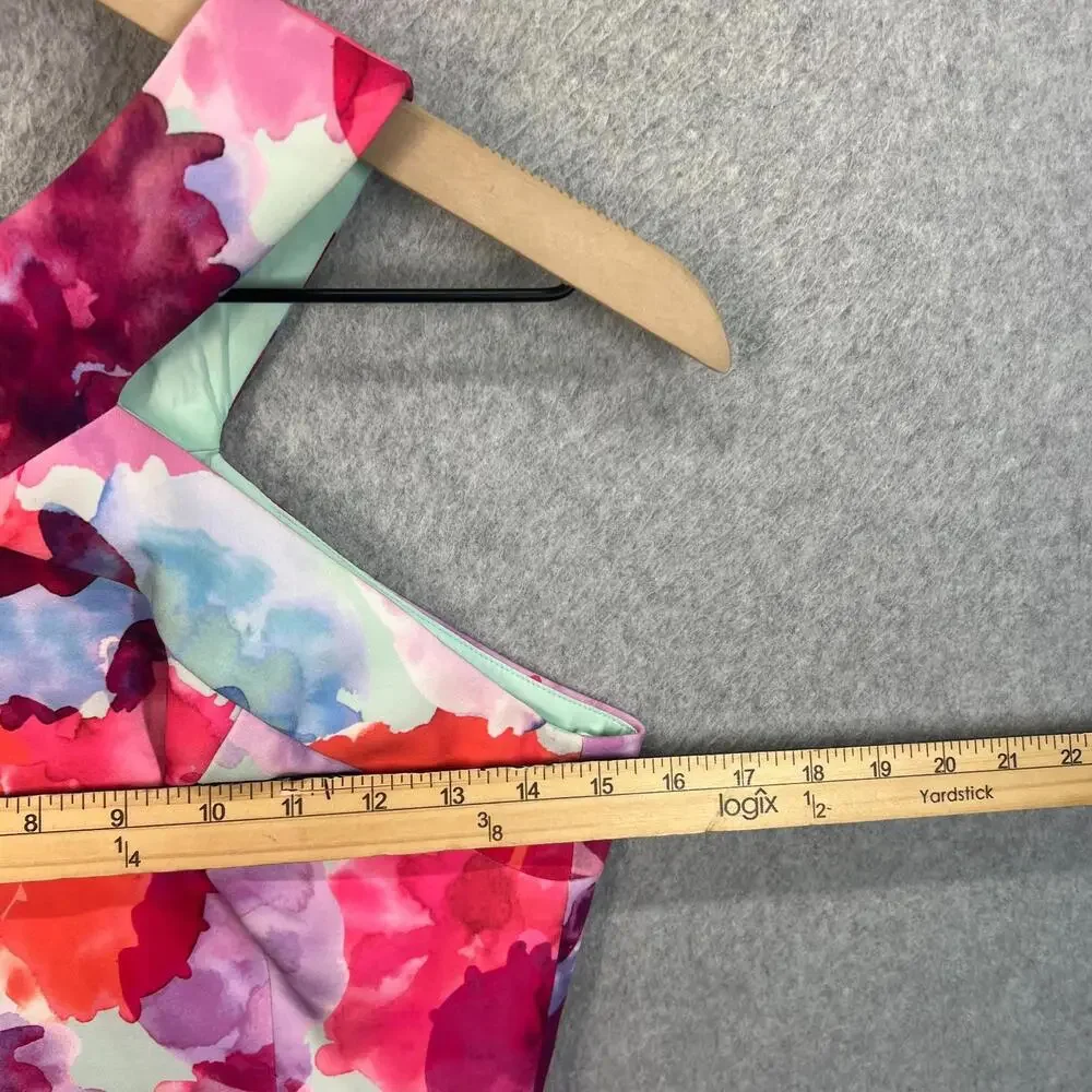 Trina Turk Delano Watercolor-‎ Print Race Back Fitted Dress Womens Size 0 NWT - Picture 8 of 10